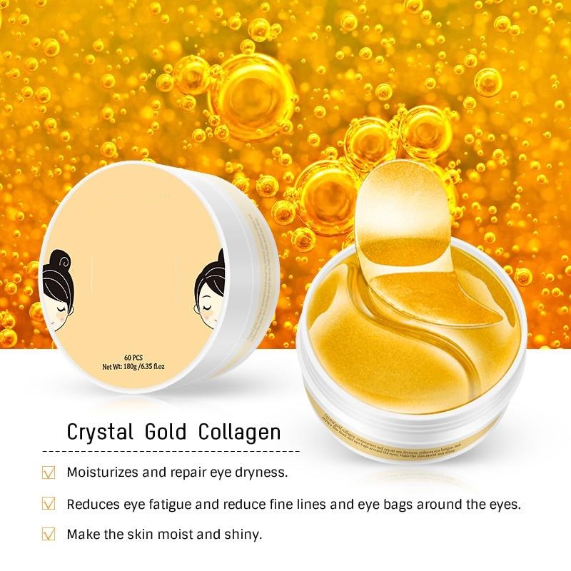 60PCS Eye Patch Mask Collagen Against Wrinkles Dark Circles Care Eyes Bags Pads Ageless Hydrogel Sleeping Gel Patches