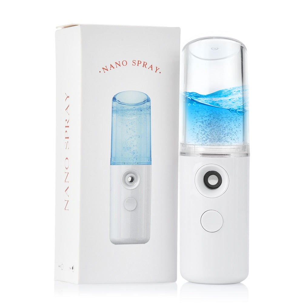 Portable Face Spray Steamer Bottle Nano Mister Measuring Skin Moisture Hydrating Instrument Cold Facial Beauty Hydrating Skin Care Tools Home Use Beauty Devices