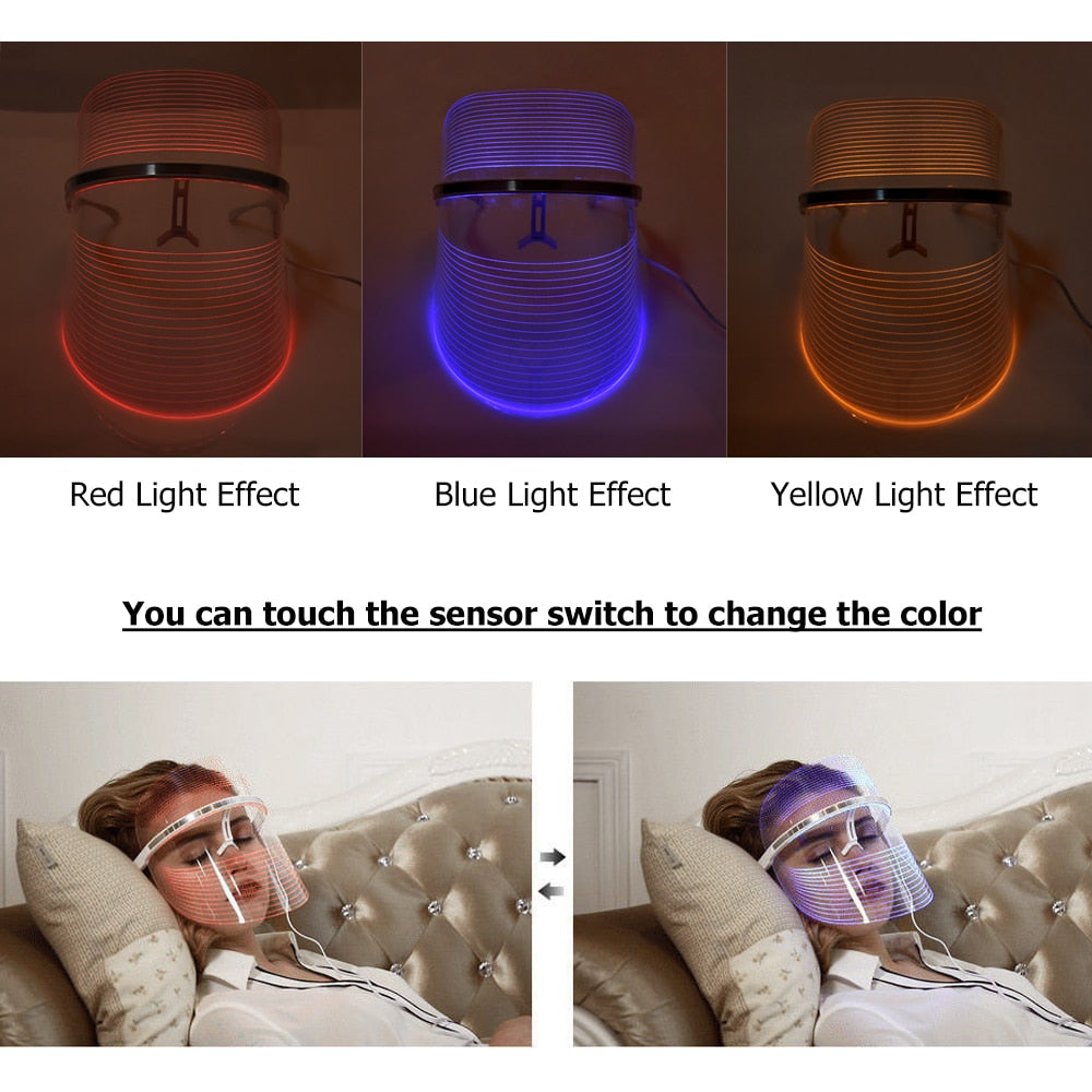 LED Light Therapy beauty Facial shield Mask for wrinkles & Acne skin