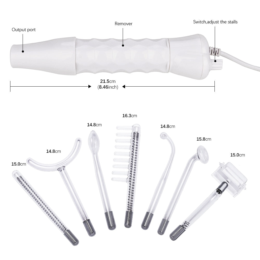 7In1 High Frequency Facial Machine Electrode Glass Tube Wand Spot Acne Remover High Frequency Facial SPA Skin Care