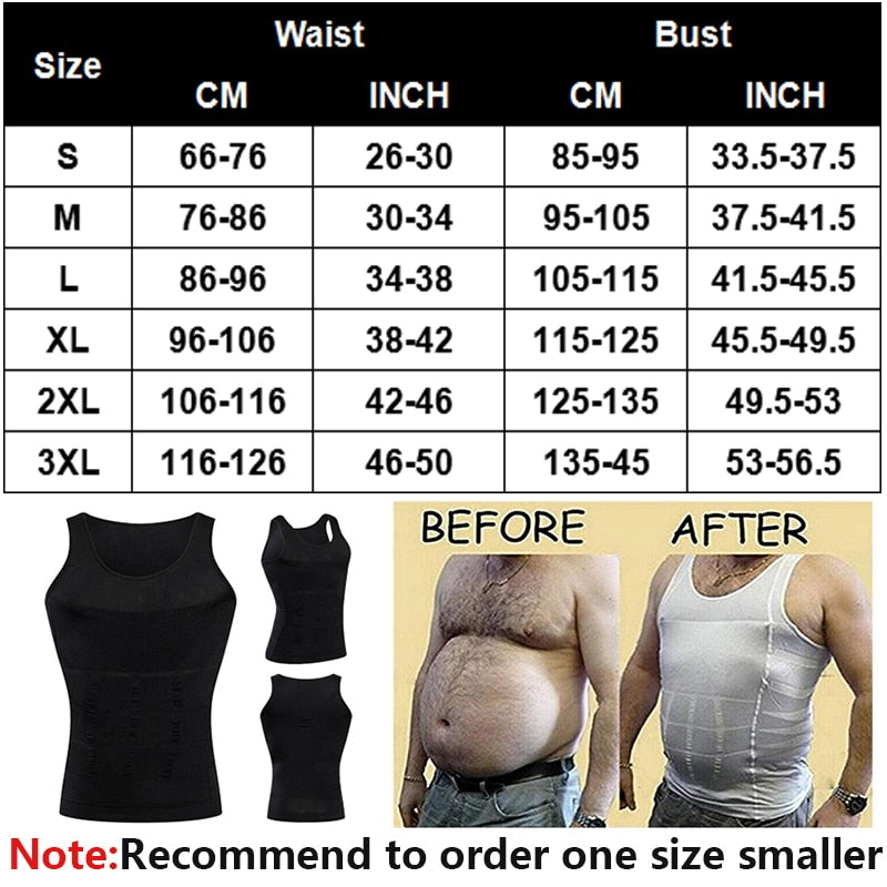 Men's Slimming Shaper Posture Vest Male Tummy Abdomen Corrector Compression Body Modeling Fat Burner Chest Tummy Shirt Corset - Shapers