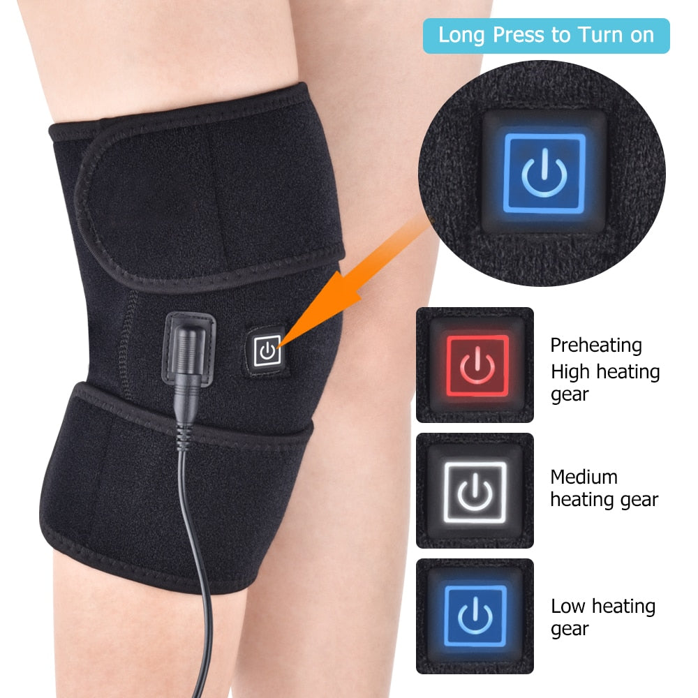 Heating Knee Pads Knee Brace Support Pads Thermal Heat Therapy Wrap Hot Compress Knee Massager for Cramps Arthritis Pain Relief