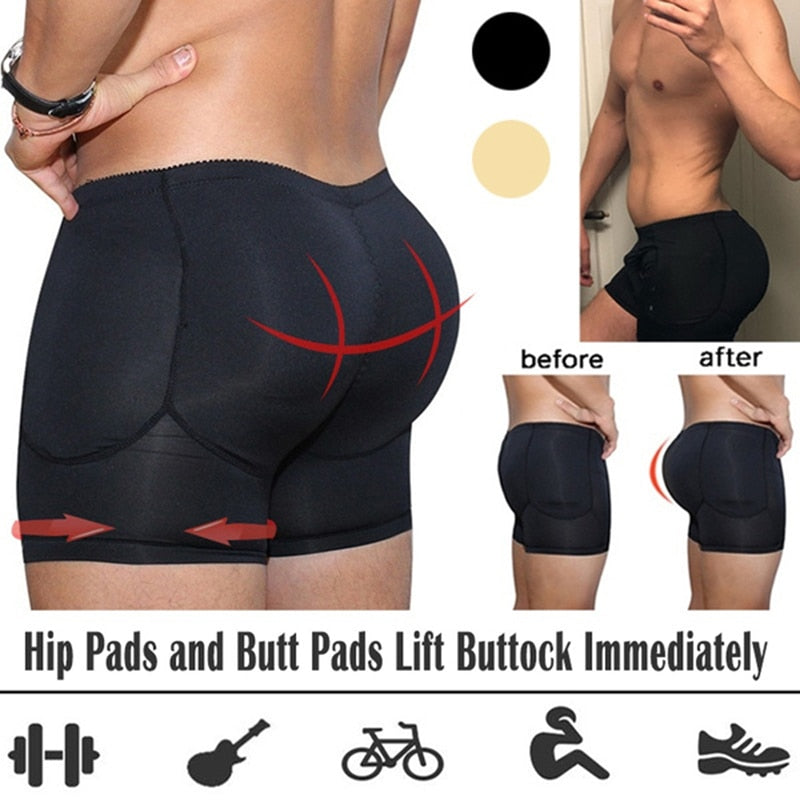 Men Butt Lifter Shapewear Butt Shaper Boxer Shorts Padded Enhancing Underwear Slimming Panties Tummy Control Short Padded - Shapers