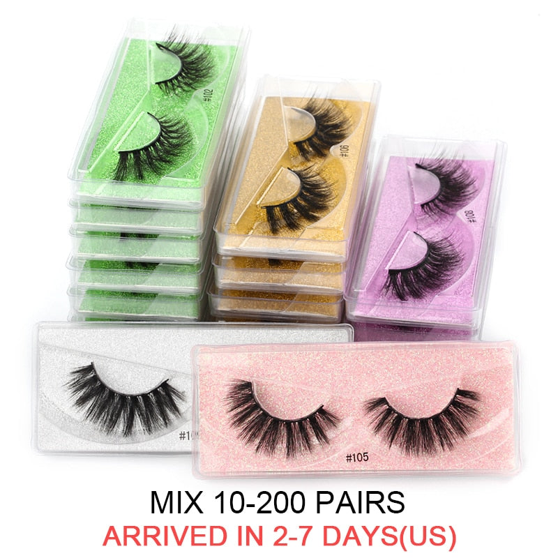 Wholesale Eyelashes 20/30/50/100pcs 3d Lashes Bulk Natural False Eyelashes Fluffy Fake Eyelash Wholesale Eye Lashes