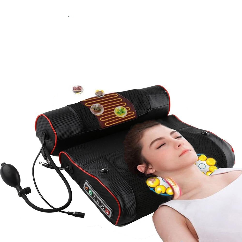 Electric Neck Relaxation Massage Pillow Back Heating Kneading Infrared therapy shiatsu AB Massager
