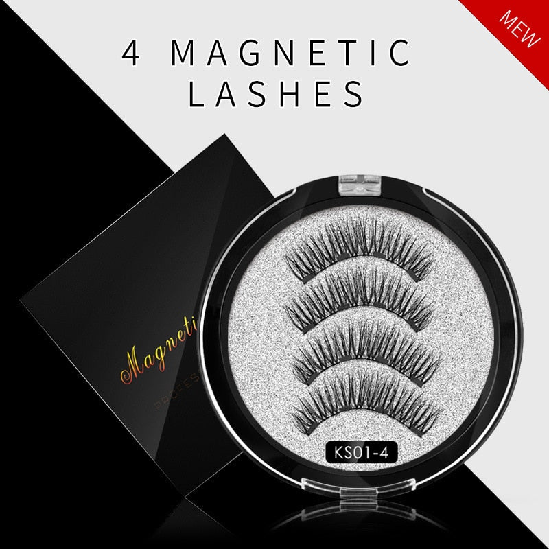 1 Pair of 3D Magnetic Eyelashes Handmade Eyelashes Eye Makeup Extended False Eyelashes Repeated Use Magnetic Fake Eyelashes