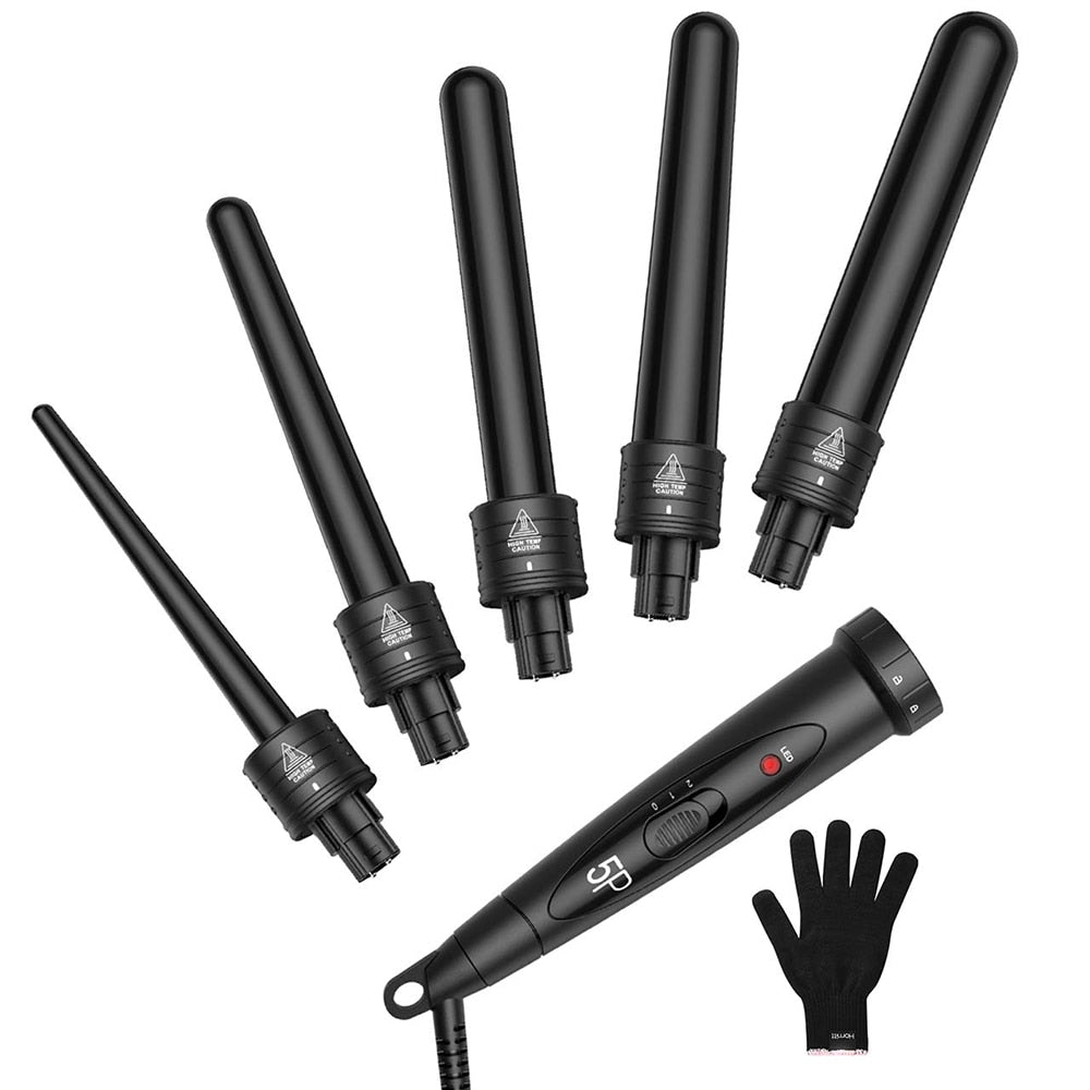 5 in 1 Curling Iron Wand Hair Curling Iron Crimp Corrugation for Hair Styling Tools 9 32mm Hair Crimper Professional Hair Curler