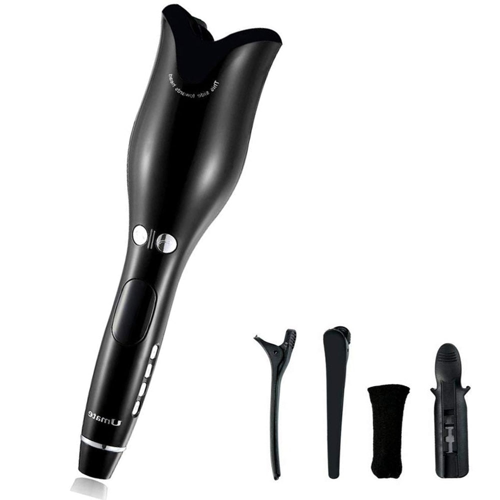 Curling Iron Automatic Hair Curler with Tourmaline Ceramic Heater and LED Digital Mini Portable Curler Air Curling Wand