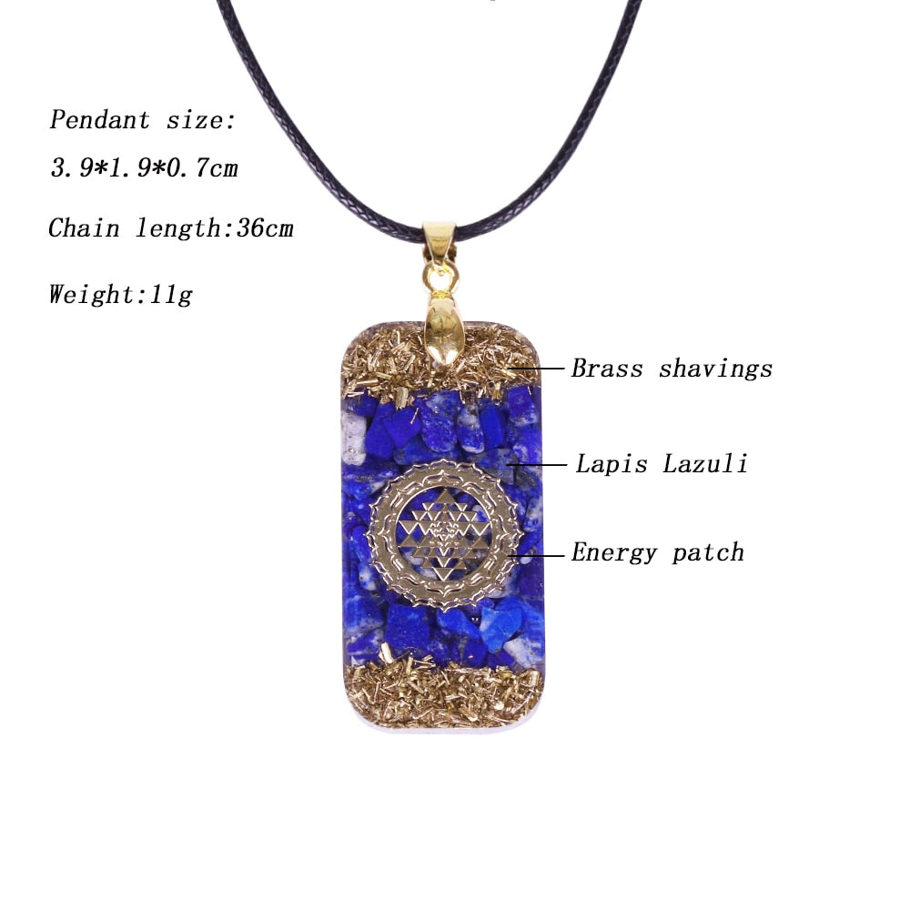 Lapis Lazuli Orgone Energy Pendant Natural Stones Necklace Reiki Crystal Pendant Healing Jewelry For Women