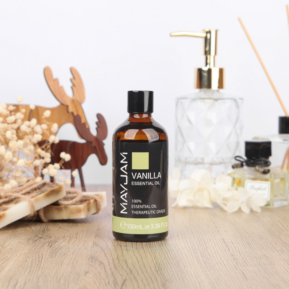 100ml Vanilla Eucalyptus Essential Oil Diffuser Lavender Jasmine Eucalyptus Mint Sandalwood Ylang Ylang Lemon Tea Tree Rose Oil