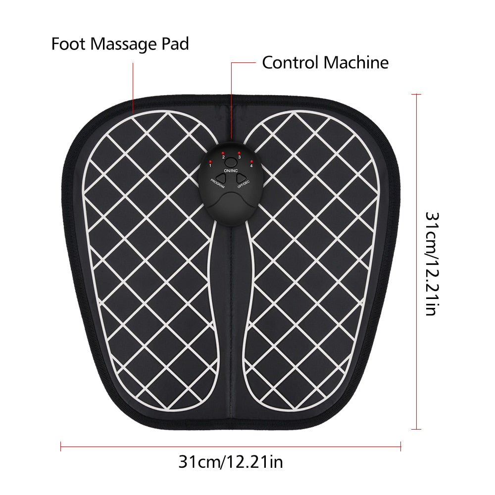 ABS Physiotherapy Electric EMS Foot Massager Revitalizing Pedicure Tens Foot Vibrator Wireless Feet Muscle Stimulator Unisex