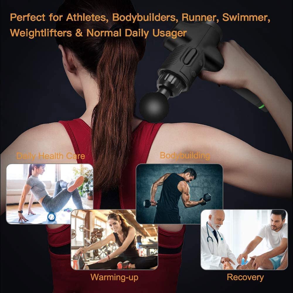 LCD Display Massage Gun Deep Muscle Massager Muscle Pain Body Neck Massage Exercising Relaxation Slimming Shaping Pain Relief