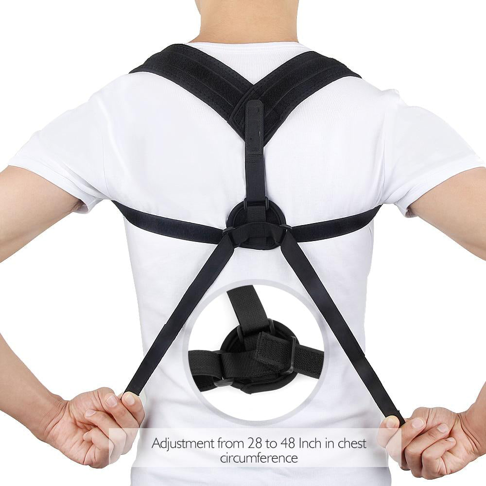 Adjustable Posture Corrector Upper Back Brace Clavicle Support Stop Slouching Hunching Back Trainer Black Health Product Unisex