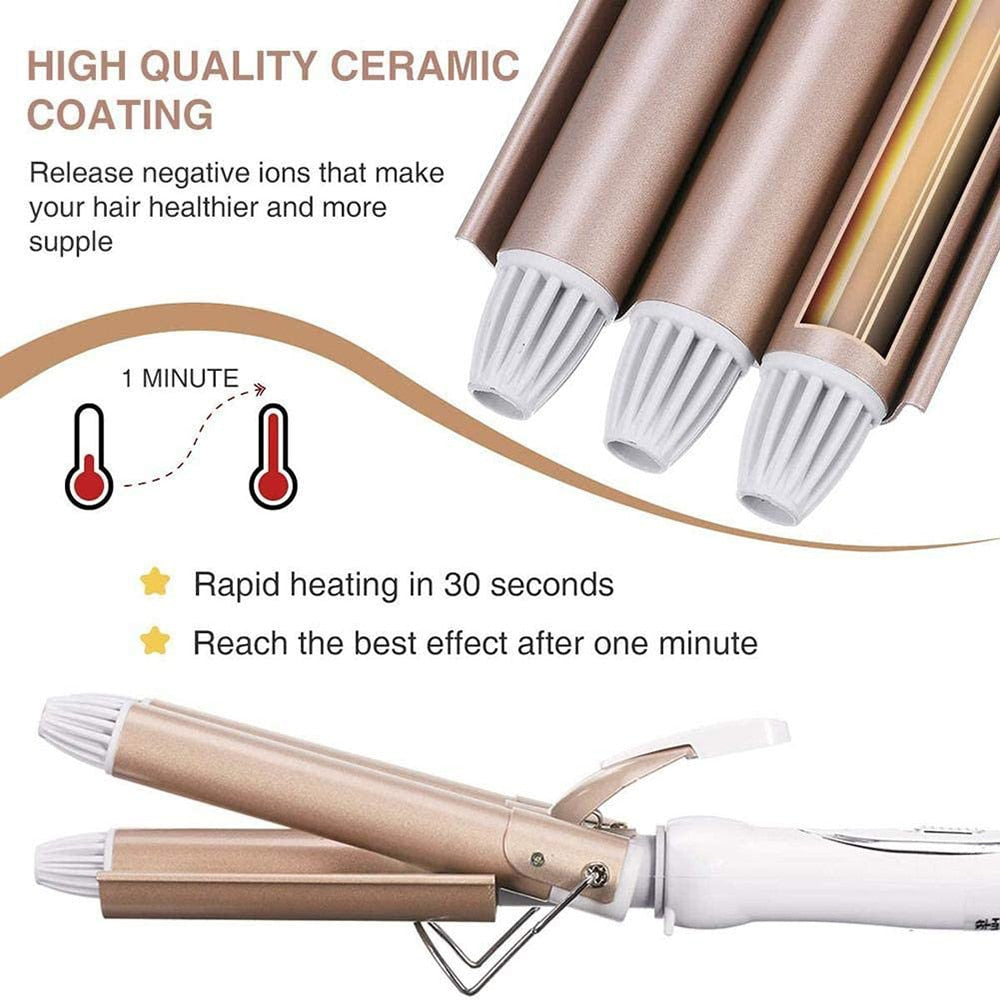 Professional Hair Triple Curling Iron Ceramic Barrel Wave Rolls Hair Curler Irons Hair Waver Styling Tools Hair Styler Wand