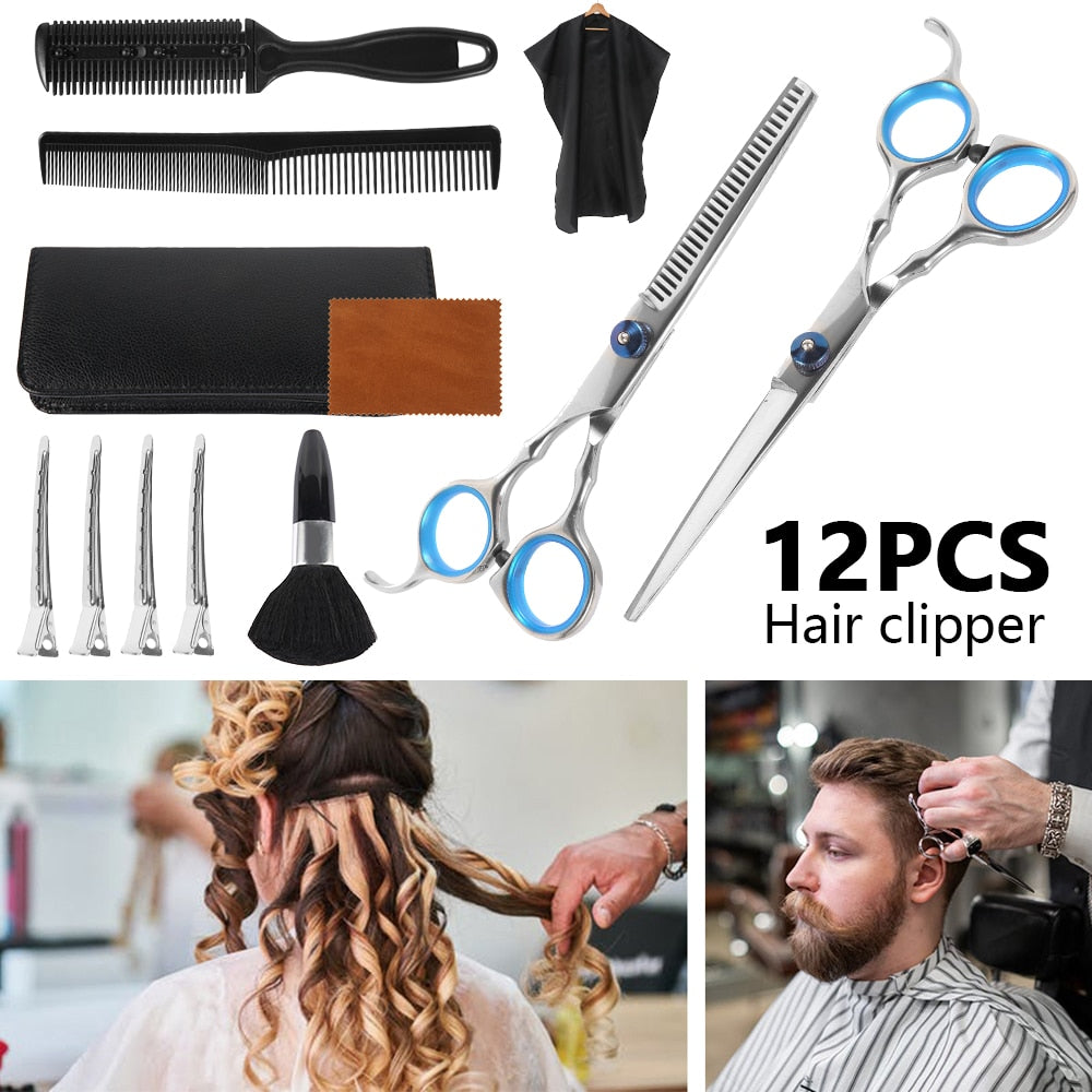Professional Hairdressing Kits Hair Cutting Accessories Barber Scissors Set Hairdo Thinning Fluffy Shears Clippers