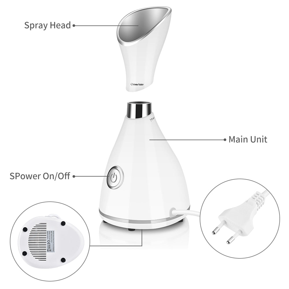 Nano Ionic Facial Cleaner Deep Cleaning Hot Steamer Face Sprayer Facial Steamer Machine Beauty Face Steaming Device Facial Tool