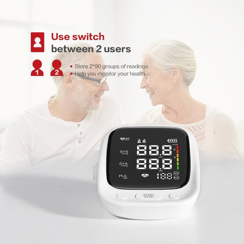 Arm Blood pressure monitor Professional Digital Blood pressure monitor Adjustable Cuff 2 Users Mode