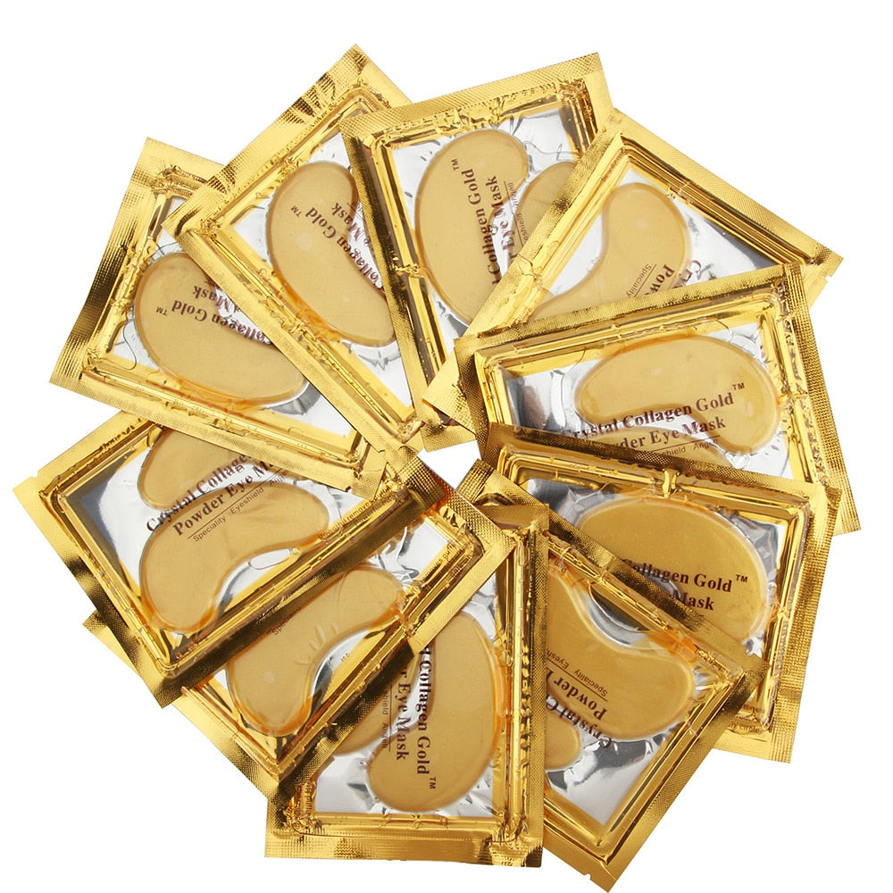 15packs High Quality Gold Crystal Collagen Eye Patches Dark Circle Remover Colageno Moisturizing Anti Aging