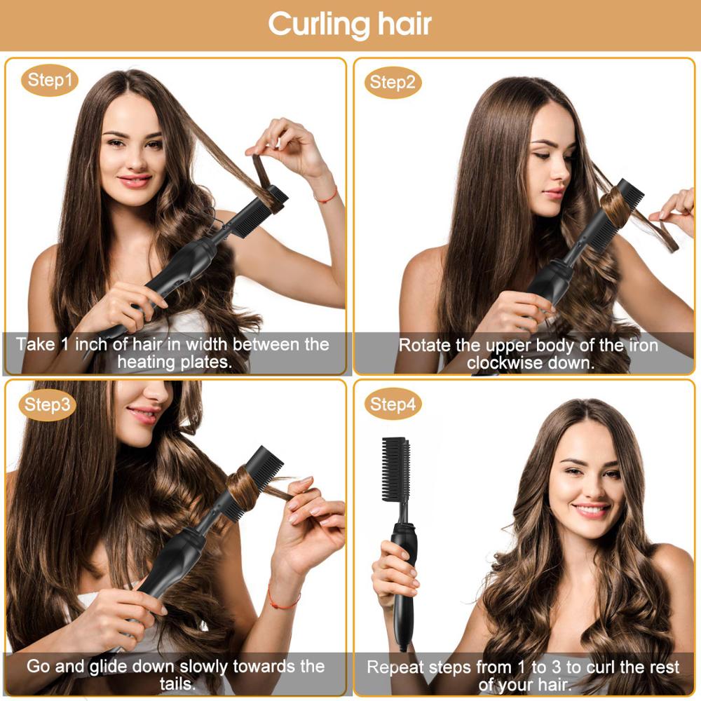Multifunctional Hair Comb Hair Straightener Anti scalding Hot Heating Comb Hair Curling Straightening Tool Wet And Dry Hair|Straightening Irons|