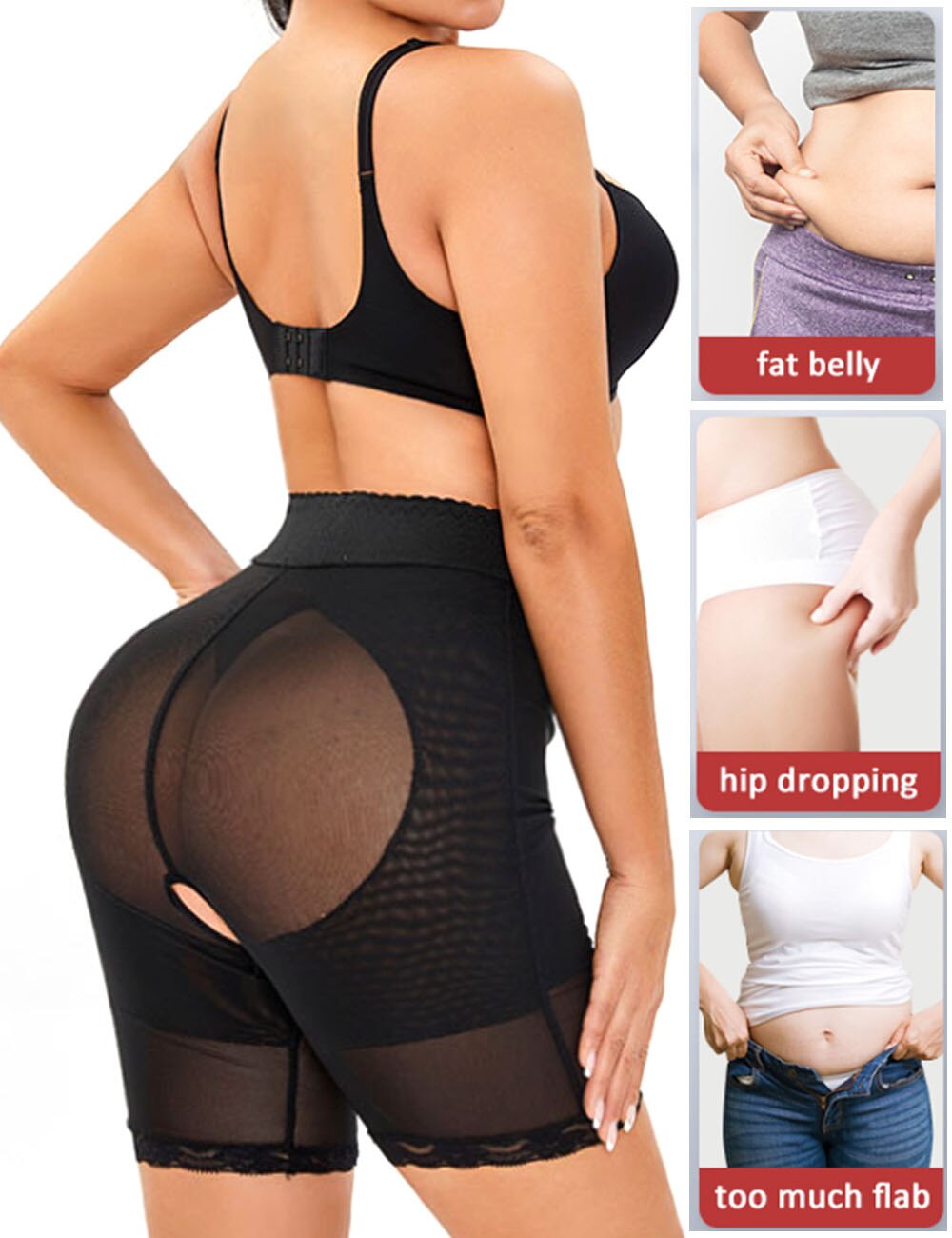 Waist Trainer for Women Shapewear Tummy Control Panty High Waist Butt Lifter Body Shaper Shorts Thigh Slimmer Girdle Plus Size