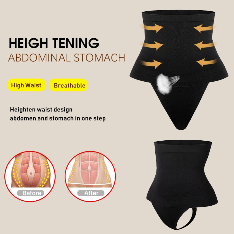 Women Thong Tummy Shaper Shaping Panty Seamless Underwear Waist Cincher Trainer Girdle Faja Shapewear G string Briefs Plus Size
