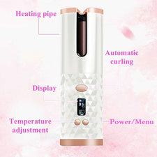 LCD Automatic Hair Curler Rotating Curling Iron Ceramic Professional H ...