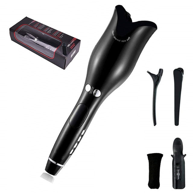 Curling Iron Automatic Hair Curler with Tourmaline Ceramic Heater and LED Digital Mini Portable Curler Air Curling Wand