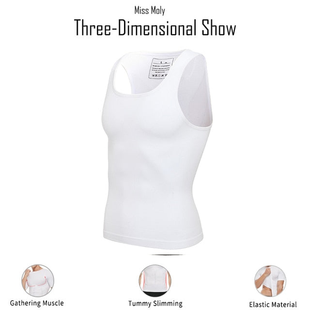 Mens Slimming Body Shaper Chest Compression Shirts Tummy Control Shapewear Gynecomastia Abdomen Slim Vest Waist Trainer