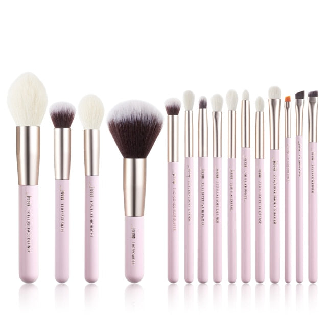 Pearl White/Rose Gold Professional Makeup Brushes Set Make up Brush Tools kit Foundation Powder Natural-synthetic