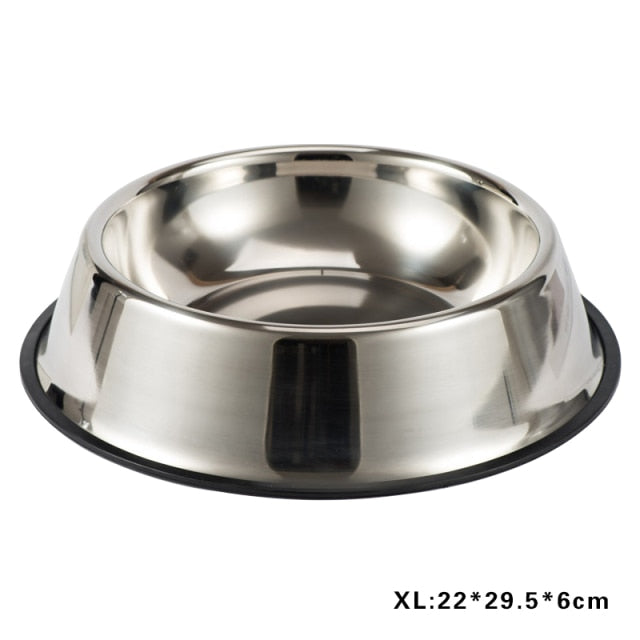 Dog Cat Bowls Stainless Steel Non slip Durable Anti-fall Dogs Feeding Bowls for Small Medium Dogs Cat Placemat Feeder Pet