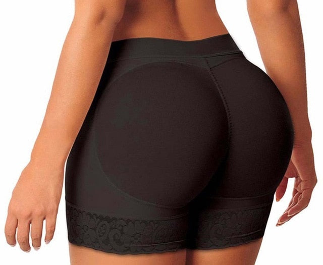 Women High Waist Lace Butt Lifter Body Shaper Tummy Control Panties Boyshort Pad Shorts Hip Enhancer Shapewear