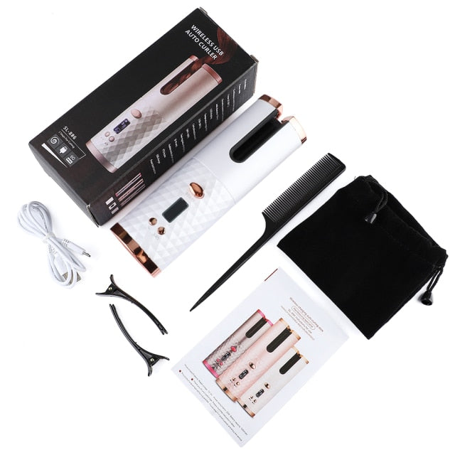 Portable Automatic Curling Iron Hair Curler USB Rechargeable for LCD Display Hair Styler Hair Waver Styling Tools Hair Curlers