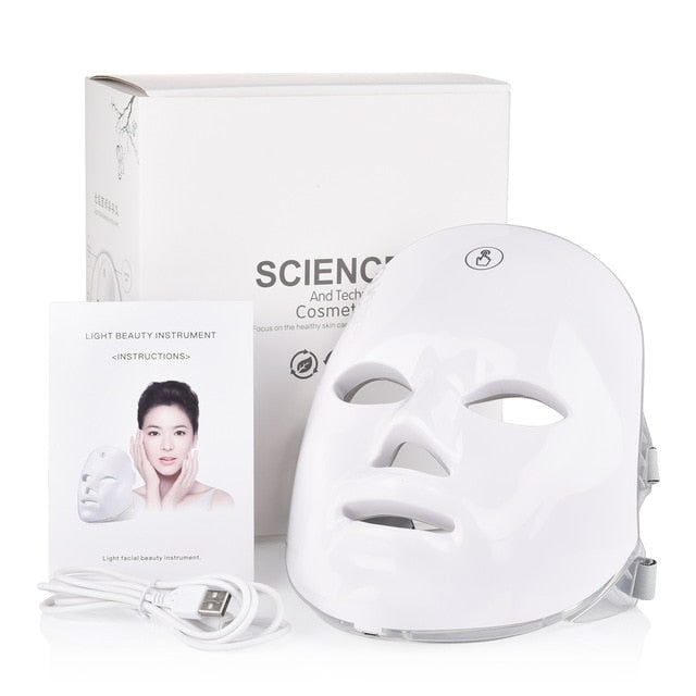 7 Colors Led Mask Skin Rejuvenation Photon Light Therapy Anti Aging Face Mask Korean Beauty Machine Whitening Neck Skincare Tool