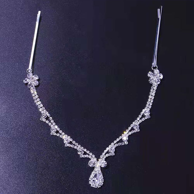 Bling Forehead Chain for Women Jewelry Headpiece Rhinestone Chains Crystal Bridal Headwear Luxury Hair Accessories| |