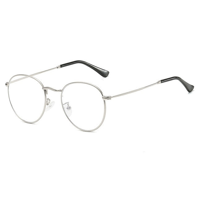 Classic Anti Blue Light Glasses Frame Brand Designer Fashion Round Metal Optical Frames Computer Glasses|Women's Blue Light Blocking Glasses