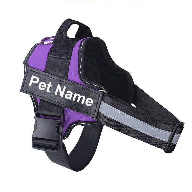 Dog Harness NO PULL Reflective Breathable Adjustable Pet Harness Vest with ID Custom Patch Outdoor Walking Dog Supplies