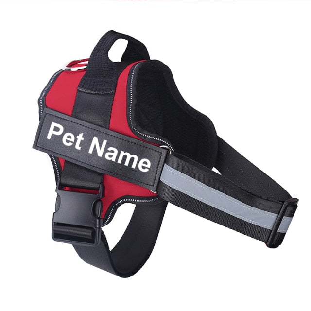 Dog Harness NO PULL Reflective Breathable Adjustable Pet Harness Vest with ID Custom Patch Outdoor Walking Dog Supplies