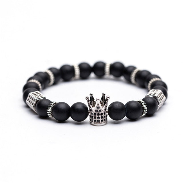 2020 Brand New Fashion Pave Men Bracelet 8mm Stone Beads With Hematite Bead Diy Love Heart Charm Bracelet For Men Jewelry Gifts