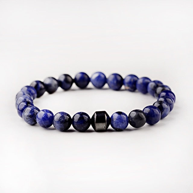 Pulsera Hombre Cylinder Hematite Bracelets For Men Classic Nature Stone Beads Bracelets & Bangles Homme Yoga Jewelry