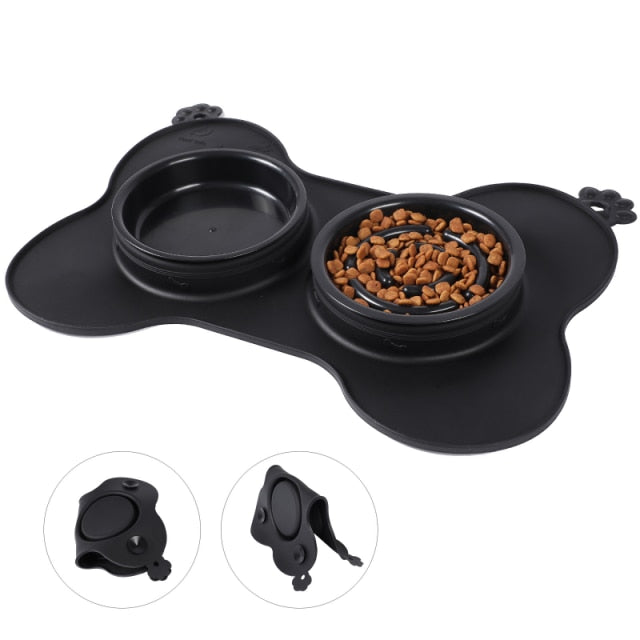 Pet Dog Puppy Cat Feeding Stainless Steel Dish Pet Drinking Bowl Food Feed Placement Dog Accessories Anti overflow Tableware