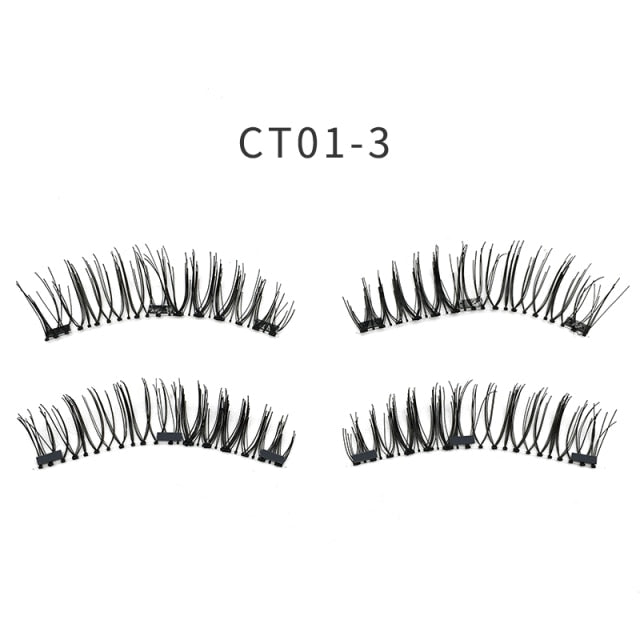 1 Pair of 3D Magnetic Eyelashes Handmade Eyelashes Eye Makeup Extended False Eyelashes Repeated Use Magnetic Fake Eyelashes