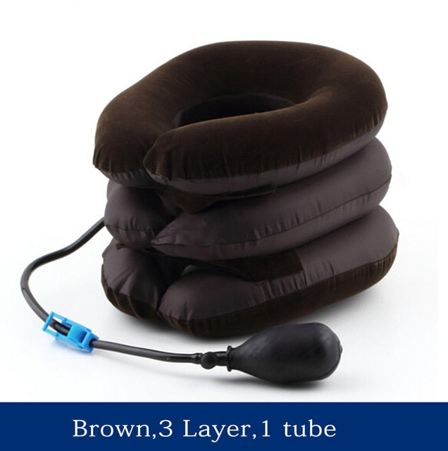 Neck Stretcher Air Cervical Traction 1 Tube House Medical Devices Orthopedic Pillow Collar Pain Relief Blue Brown Tractor