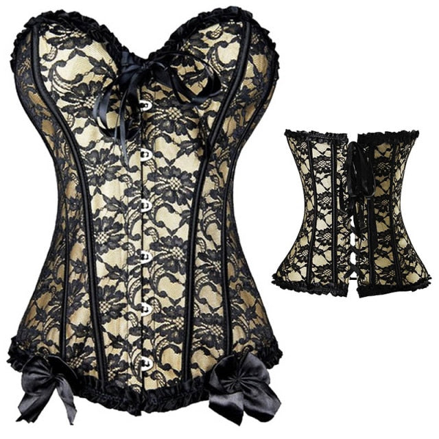 X Sexy Women steampunk clothing gothic Plus Size Corsets Lace Up boned Overbust Bustier Waist Cincher Body shaper corselet S 6XL
