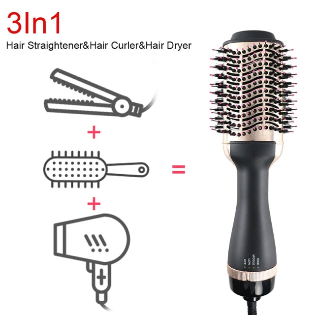 LISAPRO Professional Gold One Step Hair Dryer Brush Multifunctional Hair Styling Tools Hair Strightner And Curler Blowout Dryer|Straightening Irons|
