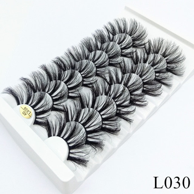 7/8/10 Pairs 3D Mink Lashes 25mm Dramatic Volume Eyelashes Mink Natural Long Silk Eyelashes Beauty Makeup Eyelash Extension Tool