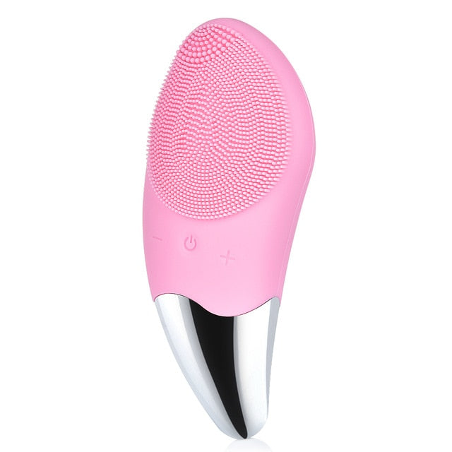 Facial Cleansing Brush Rechargeable Waterproof Silicone Face Brush Sonic Vibration Deep Cleaning Blackhead Remover Anti Aging Home Use Beauty Devices