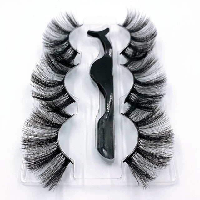 7/8/10 Pairs 3D Mink Lashes 25mm Dramatic Volume Eyelashes Mink Natural Long Silk Eyelashes Beauty Makeup Eyelash Extension Tool