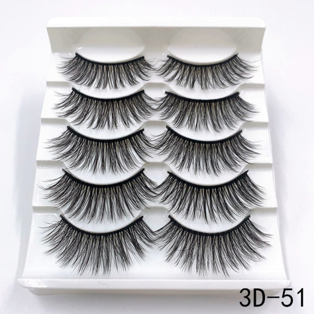 Eyelashes 5 Pairs 3D Lashes Handmade Natural False Eyelashes Eyelash Extension Beauty Makeup Fake Eye Lashes Extended