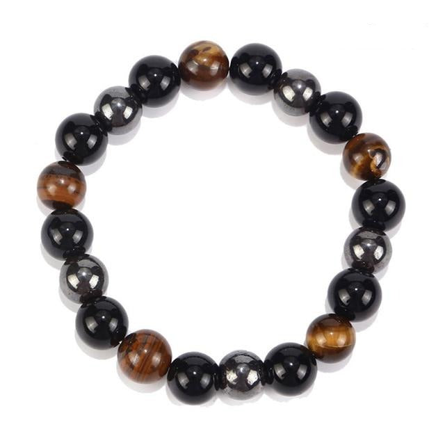 8mm / 10mm Tiger Eye & Hematite & Black Obsidian Stone Bead Bracelet Men Bracelet Jewelry Gift