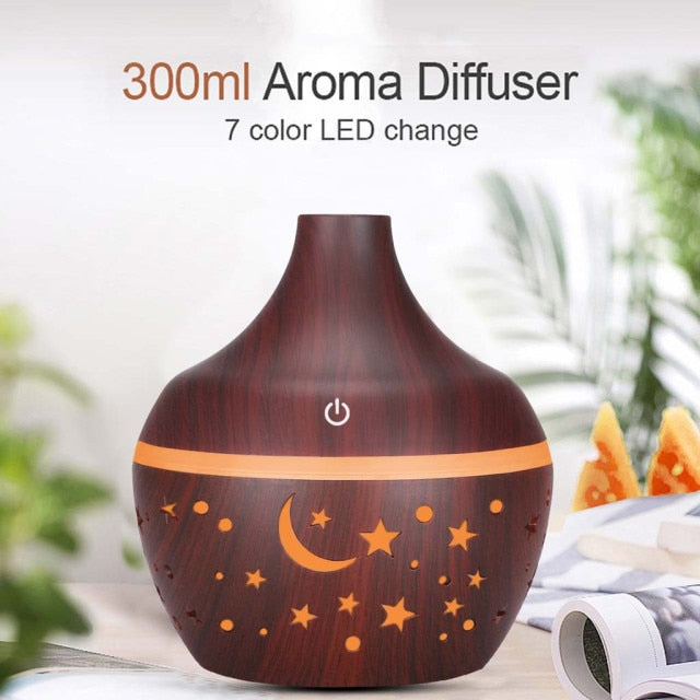 300ML Air Humidifer Led Colorful Ultrasonic Aroma Humidifier Essential Oil Diffuser Aroma Aromatherapy Humidifier